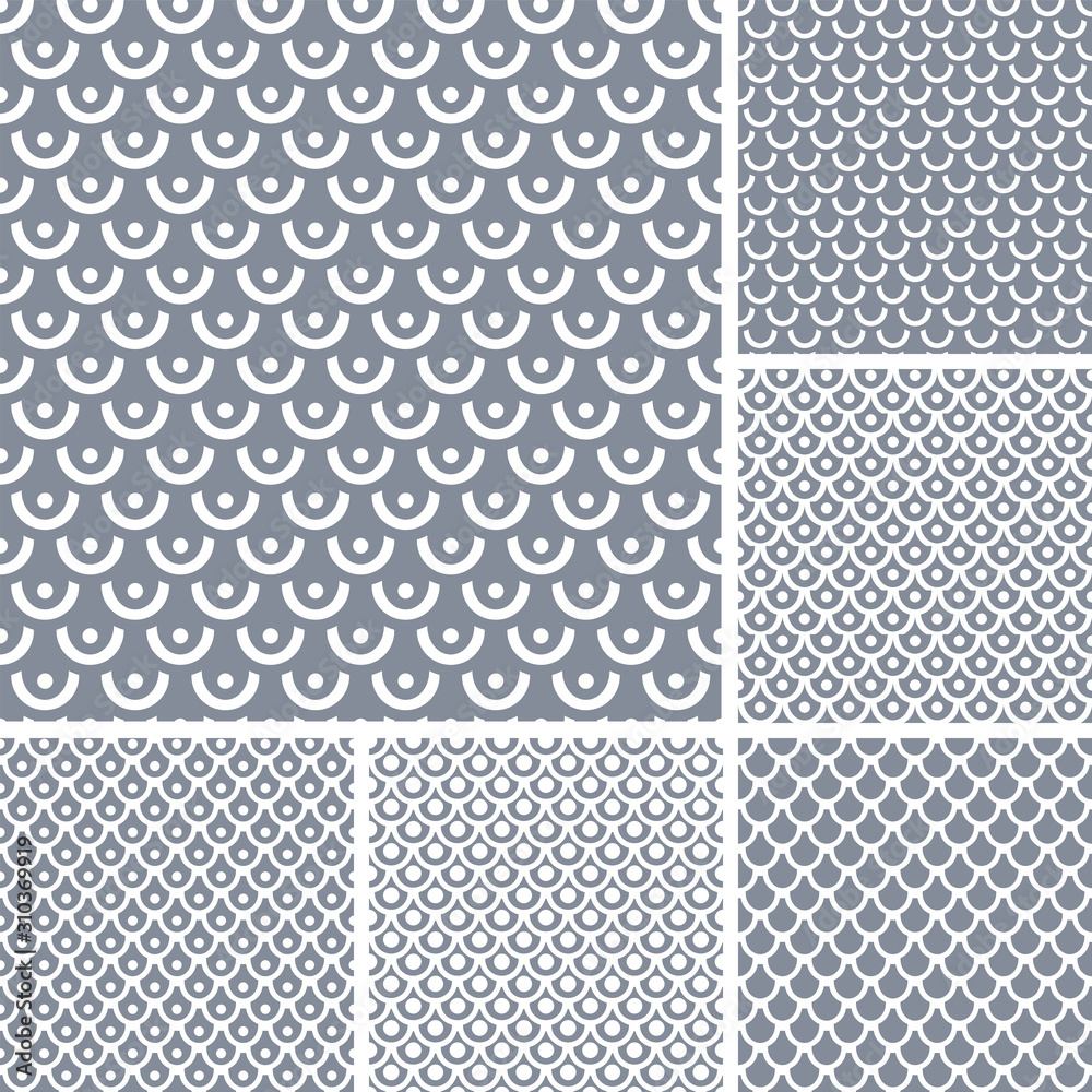Seamless patterns set. Geometric textures.