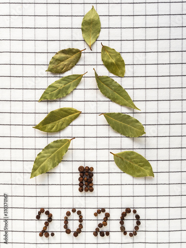 Photos Christmas tree of Bay leaves and black pepper
