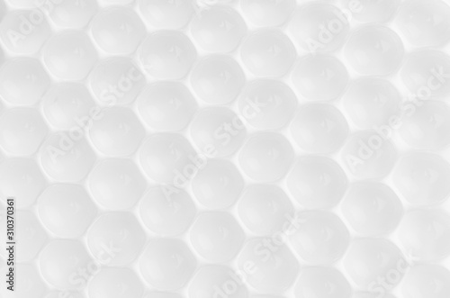 White abstract pattern of transparent spheres - bubbles background.