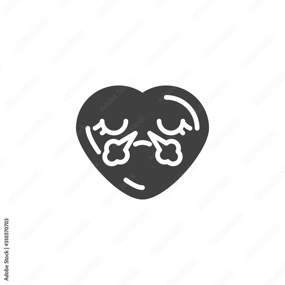 Heart Face With Steam From Nose emoji vector icon. filled flat sign for