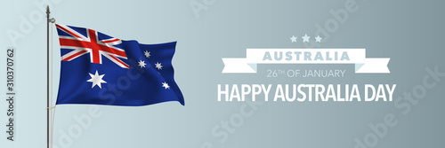 Happy Australia day greeting card, banner vector illustration.