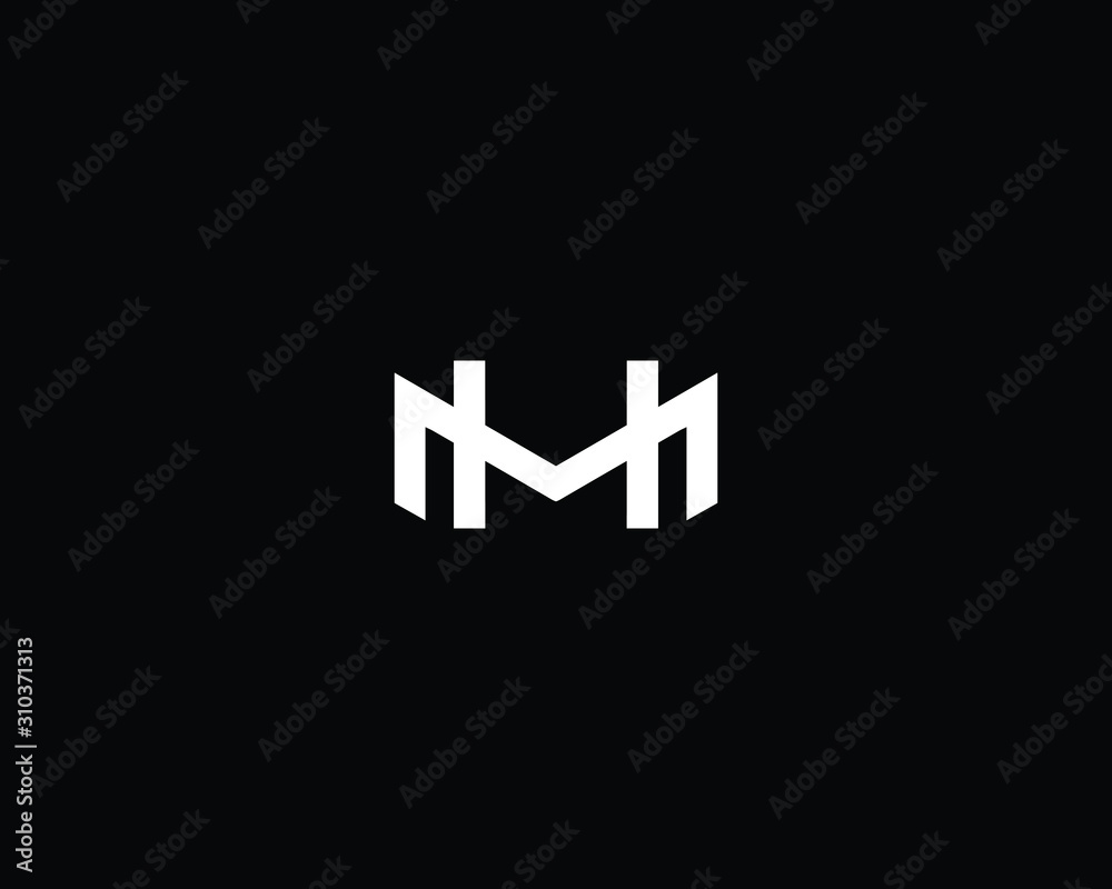 Minimalist Letter MH HM Logo Design , Editable in Vector Format in Black and White Color Minimalist Letter MH HM Logo Design , Editable in Vector Format in Black and White Color