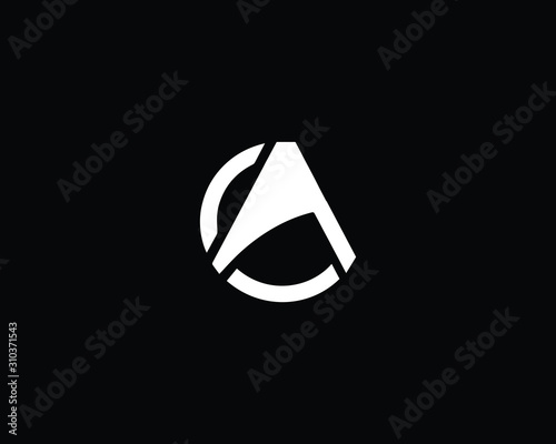 Minimalist Letter CA OA Logo Design , Editable in Vector Format in Black and White Color
