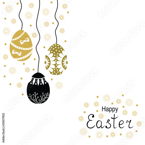 Easter card with decorative eggs hang
