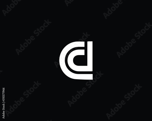 Minimalist Letter CD DC Logo Design , Editable in Vector Format in Black and White Color
