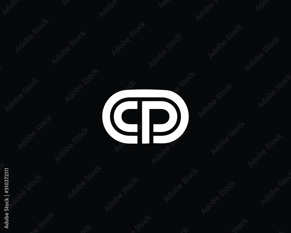 Minimalist Letter CP Logo Design , Editable in Vector Format in Black and White Color Minimalist Letter CP Logo Design , Editable in Vector Format in Black and White Color