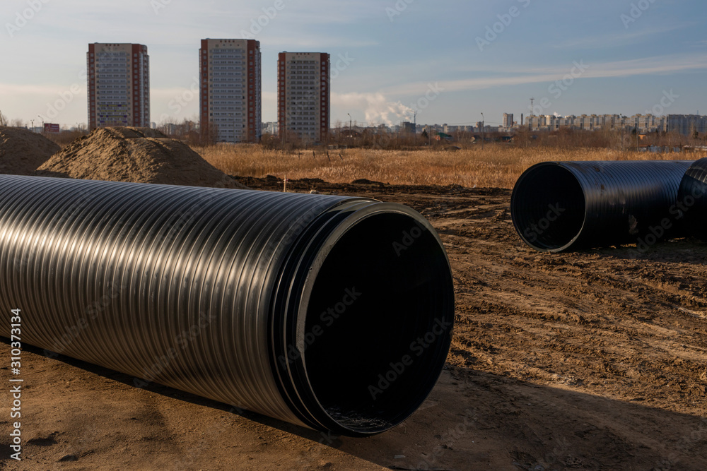 Round big plastic tubes for laying underground utilities Round big plastic tubes for laying underground utilities