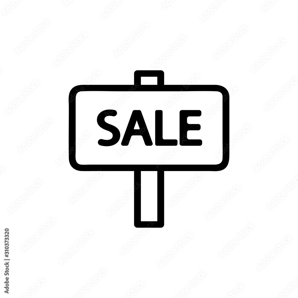 the plate sold the icon vector. A thin line sign. Isolated contour symbol illustration the plate sold the icon vector. A thin line sign. Isolated contour symbol illustration