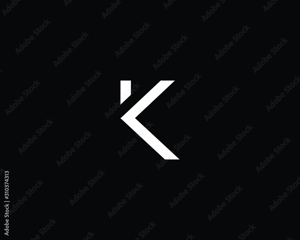 Minimalist Letter K Logo Design , Editable in Vector Format in Black and White Color Minimalist Letter K Logo Design , Editable in Vector Format in Black and White Color
