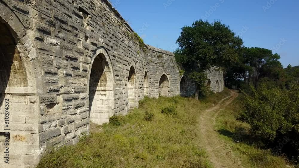 Ottoman's symbol, ancient aqueduct which built as stone arch, Turkey Ottoman's symbol, ancient aqueduct which built as stone arch, Turkey