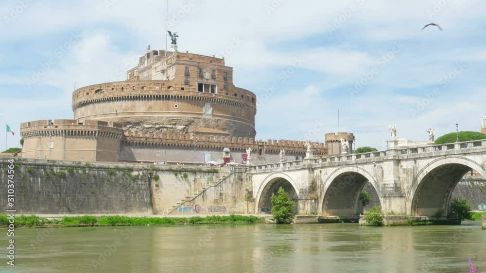 castel sant'angelo, castle of the holy angel, rome, italy, 4k castel sant'angelo, castle of the holy angel, rome, italy, 4k