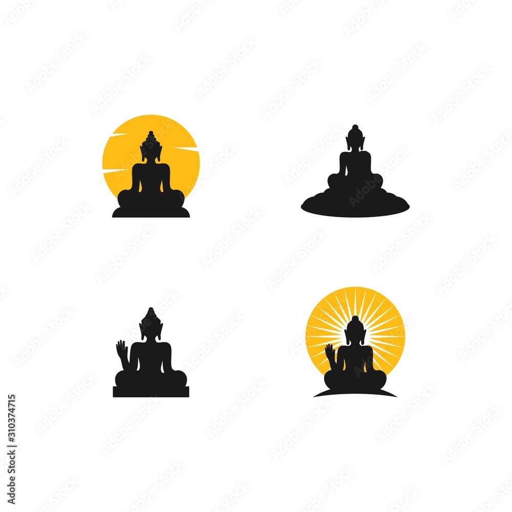 Fototapeta premium Buddha statue logo vector