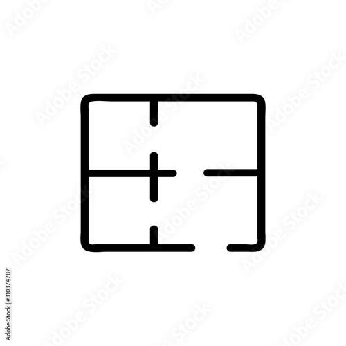 the layout of the apartment is an icon vector. A thin line sign. Isolated contour symbol illustration