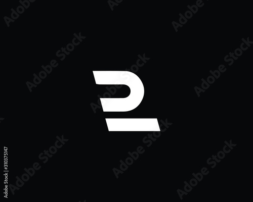 Minimalist Letter PL LP Logo Design , Editable in Vector Format in Black and White Color