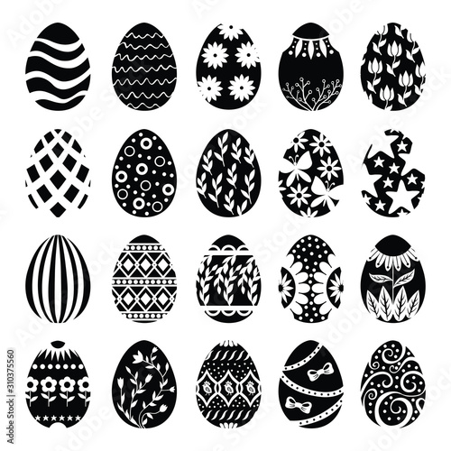 Vector illustrations of Easter decorative eggs set