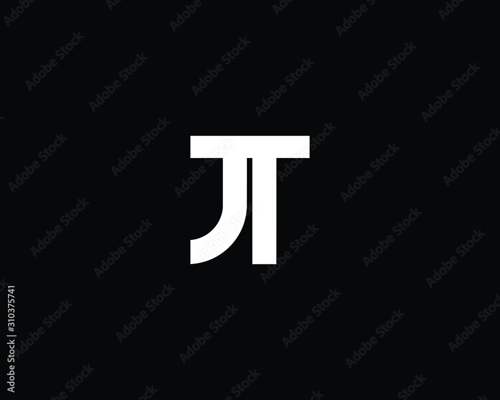 Minimalist Letter JT Logo Design , Editable in Vector Format in Black and White Color Minimalist Letter JT Logo Design , Editable in Vector Format in Black and White Color