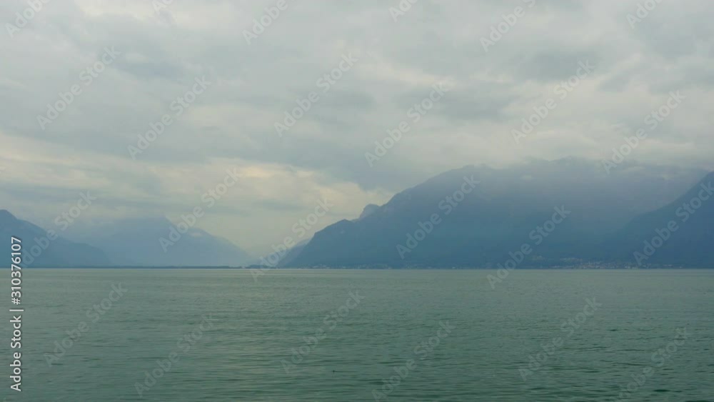 geneva lake and alps view, france and swiss border crossing geneva lake and alps view, france and swiss border crossing