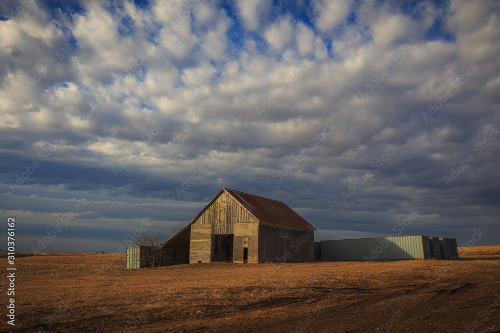 red barn and sky