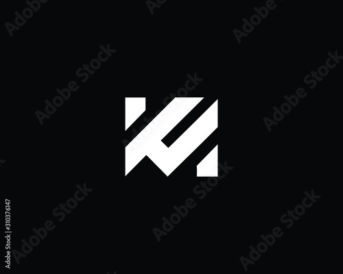 Minimalist Letter M MU UM Logo Design , Editable in Vector Format in Black and White Color