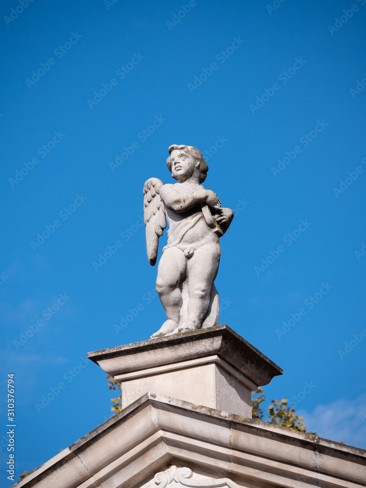Angel at the top of the Lady of Health Church in Zadar, Croatia