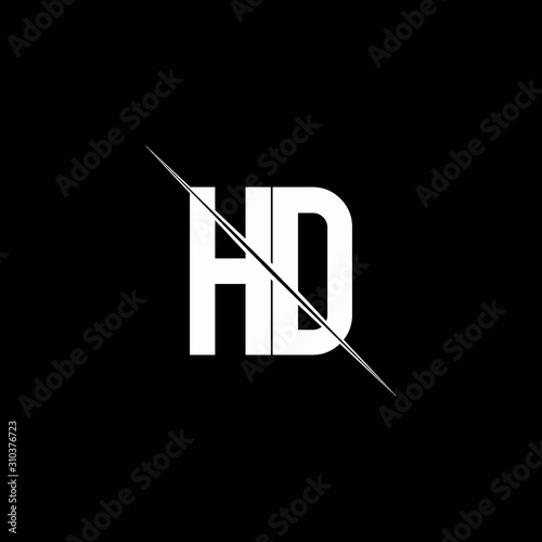HD logo monogram with slash style design template