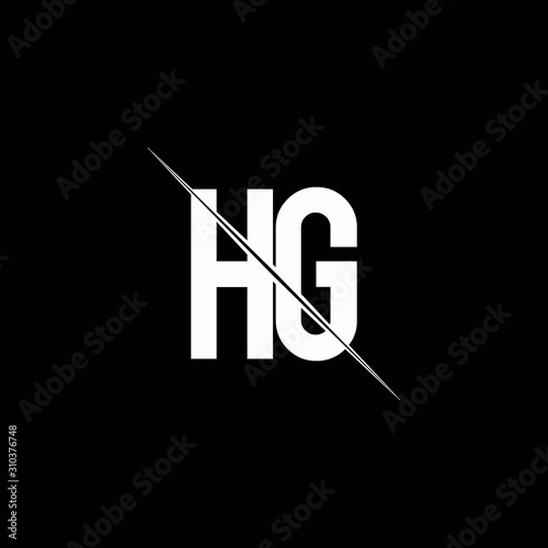 HG logo monogram with slash style design template