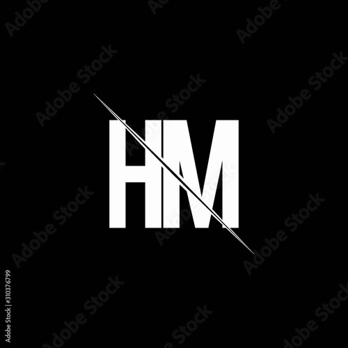 HM logo monogram with slash style design template