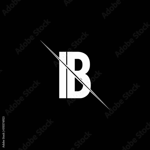 IB logo monogram with slash style design template