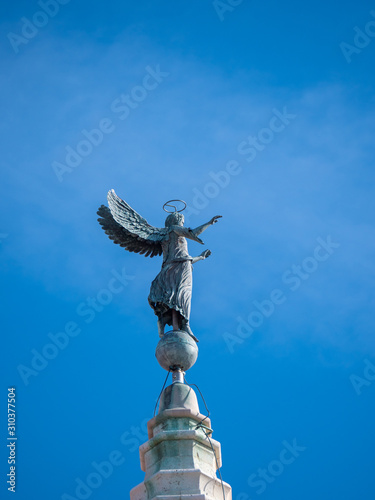Statue on the bell tower of Church of St. Donatus in Zadar, Croatia