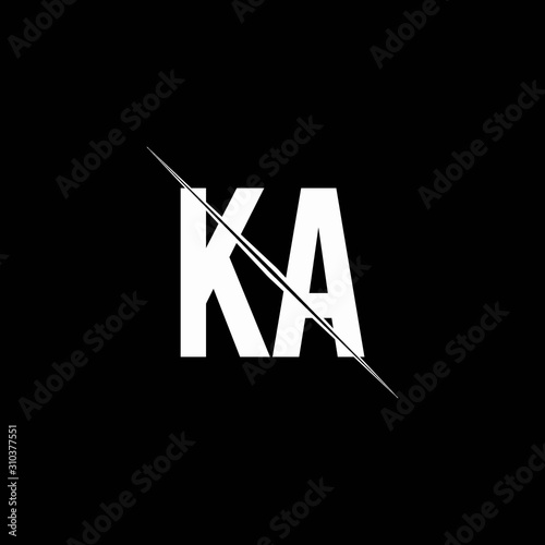 KA logo monogram with slash style design template photo