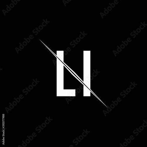 LI logo monogram with slash style design template