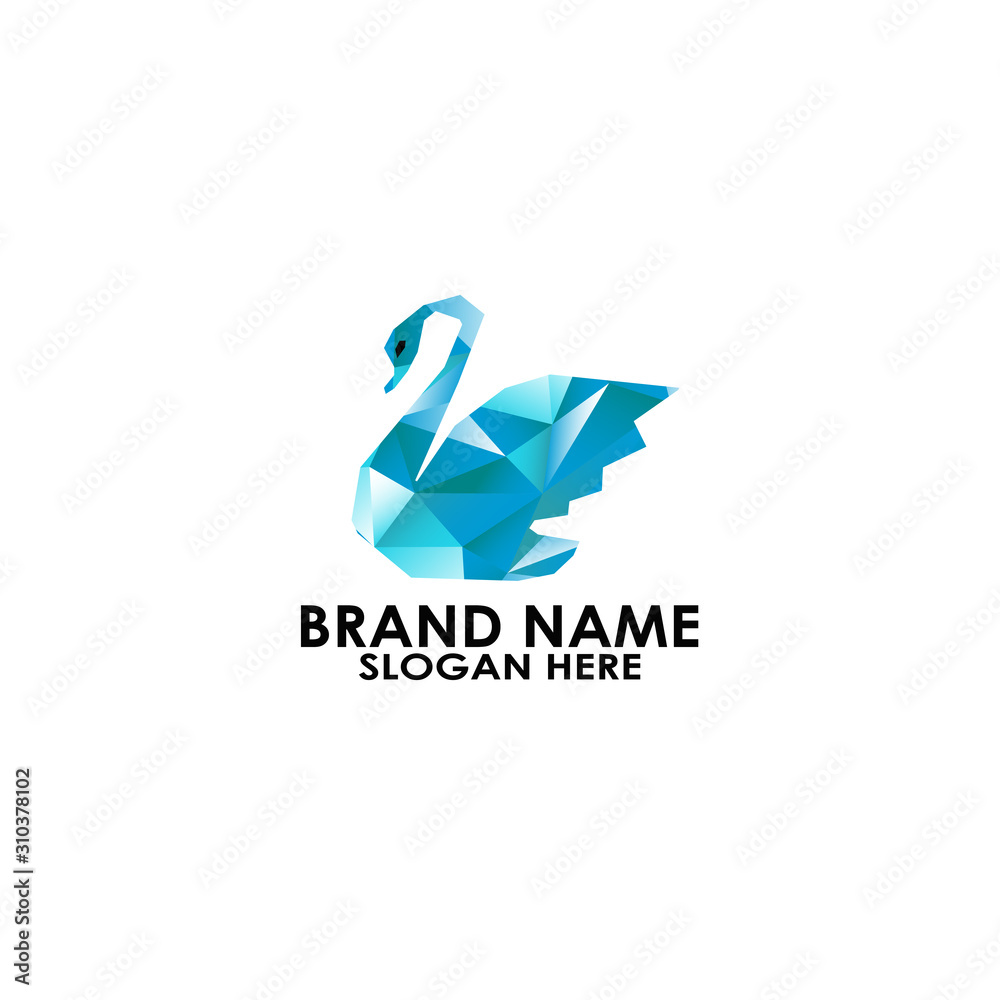 logo swan geometric vecctor design logo swan geometric vecctor design