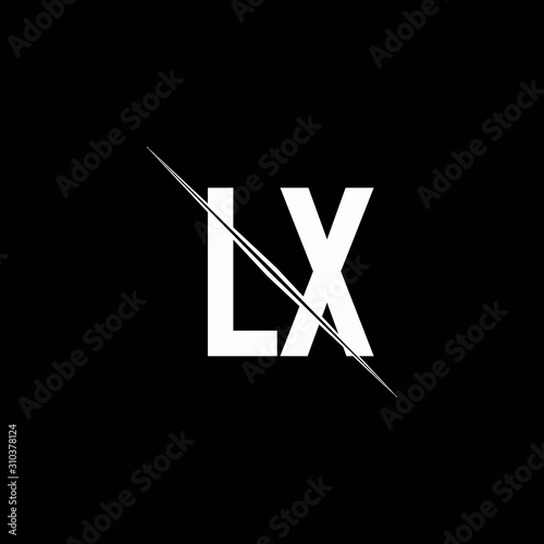 LX logo monogram with slash style design template