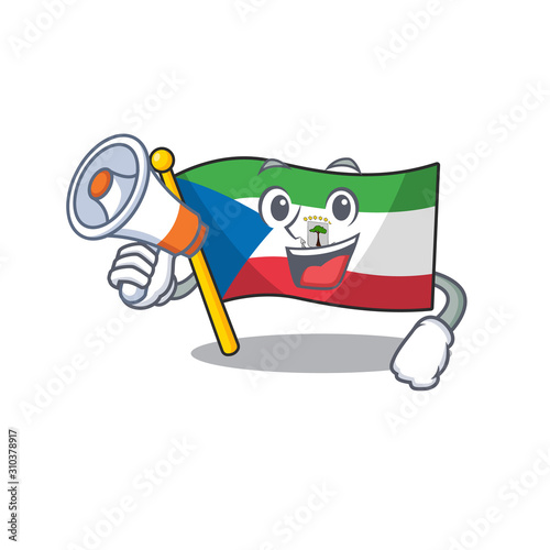 a Picture of flag equatorial guinea Scroll holding a megaphone