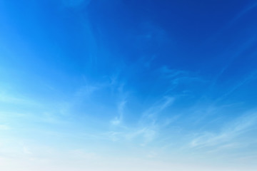 beautiful blue sky with soft white cloud background
