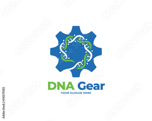 dna gear logo template vector