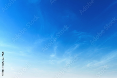 beautiful blue sky with soft white cloud background