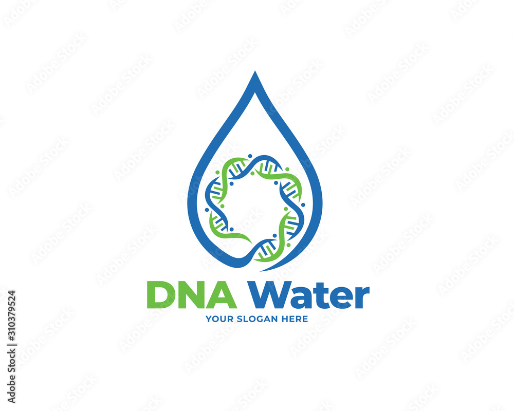 water dna design logo vector