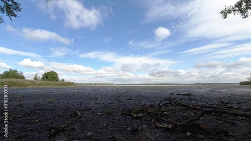 Moist wet landscape of Baryczy river poland timelapse, extreme wide shot photo