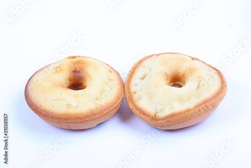Mini donuts isolated on white