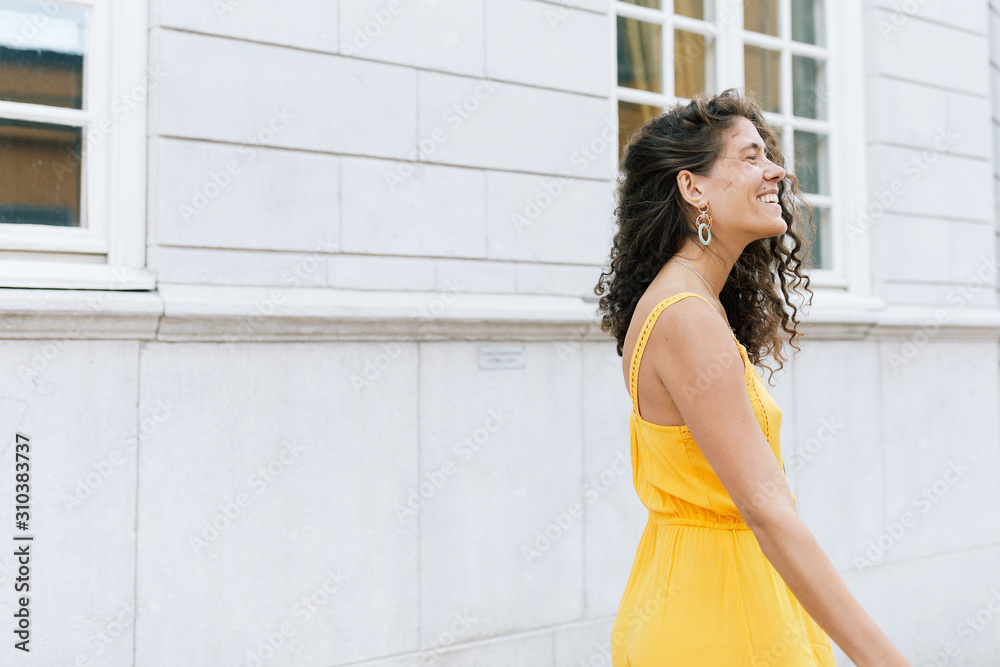 Happy woman looking away Happy woman looking away