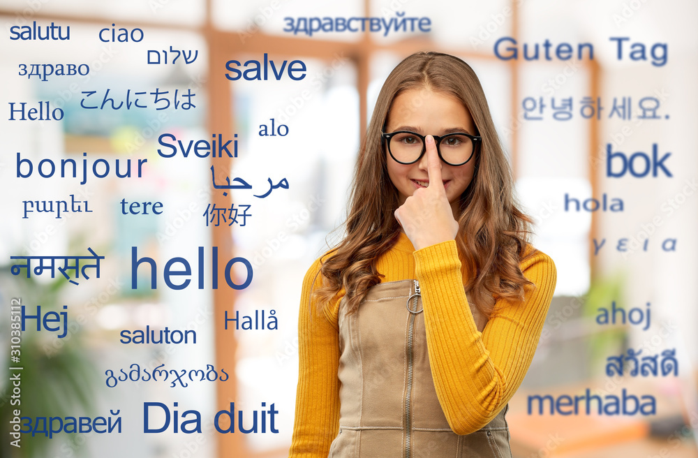 school, education and learning concept smiling teenage student girl
