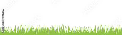 Grass lawn. Vector flat background frame. Green field. Design element. Copy space.