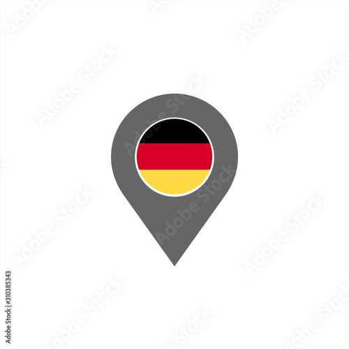 germany map pin and flag illustration logo and vector icon