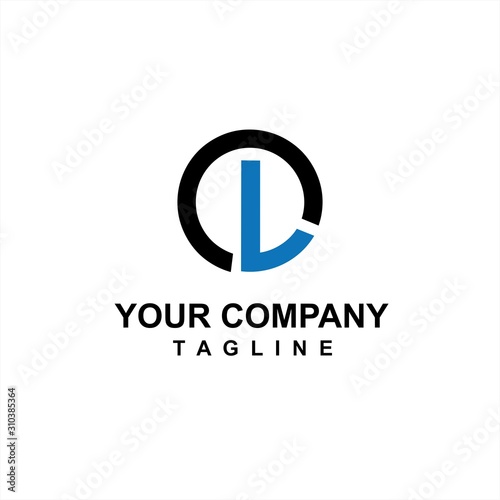blue LC, GL initials company logo and vector icon for internet or technology company