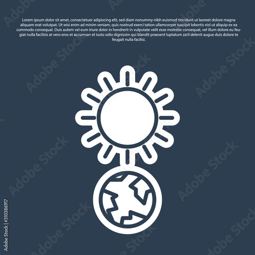 Blue line Solstice icon isolated on blue background. Vector Illustration
