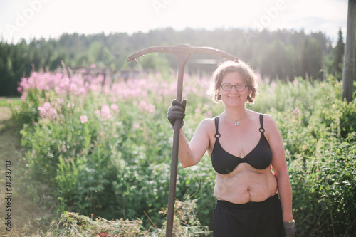 Woman in garden photo