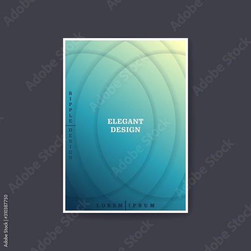 Modern cover design. Volumetric ripple waves pattern with layered crossing effect. 3D vector banner.