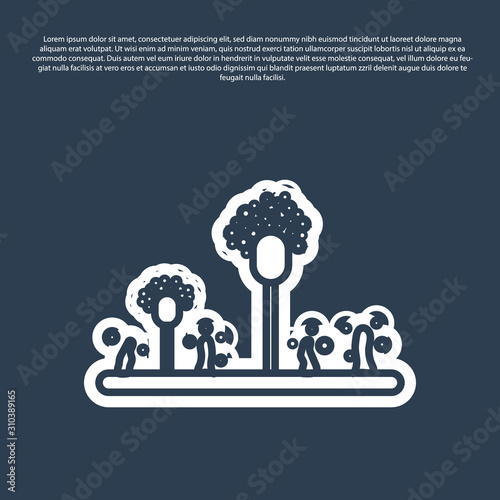 Blue line Mold icon isolated on blue background. Vector Illustration