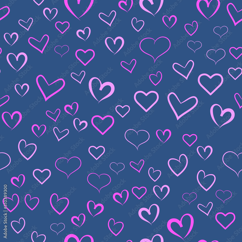 Hearts for Valentine's Day. Romantic feeling and love. Seamless vector EPS 10. Abstract geometric pattern. Multicolor Figures. Texture for print and Banner. Flat style Hearts for Valentine's Day. Romantic feeling and love. Seamless vector EPS 10. Abstract geometric pattern. Multicolor Figures. Texture for print and Banner. Flat style